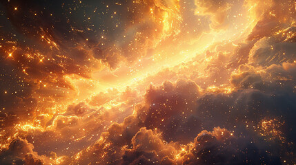 Obraz premium Journey Through Celestial Wonders Nebula and Star Cluster - Unveiling the Cosmic Tapestry in Spectacular Detail