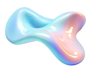 Fototapeta premium Gradient curve iridescent on transparent background