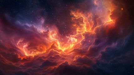Fototapeta premium Stellar Symphony: Exploring the Enigmatic Cluster of Stars, Unveiling Celestial Marvels in the Cosmic Tapestry