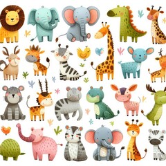 Cartoon Zoo Animals: Child-Friendly