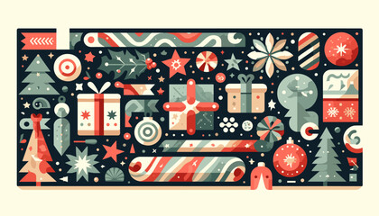 Concept of happy Christmas images. Vector illustration.