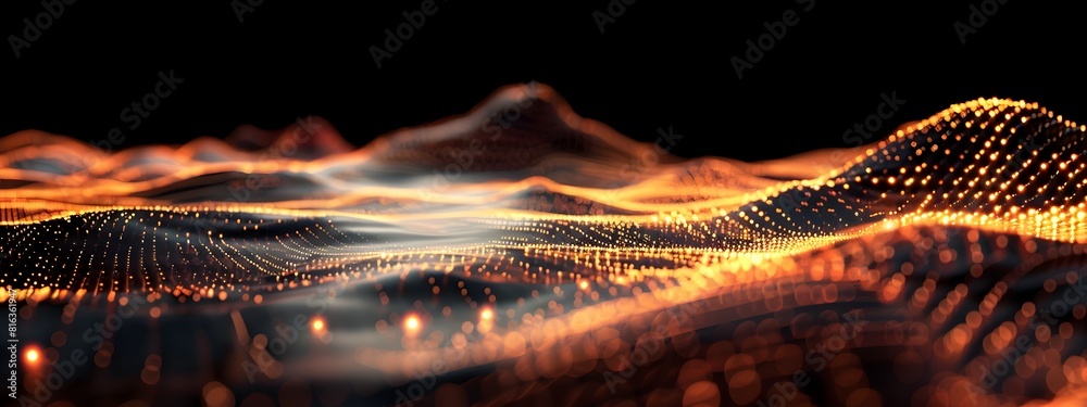 Poster wave packet animation visualizing resonance at specific frequencies in a medium