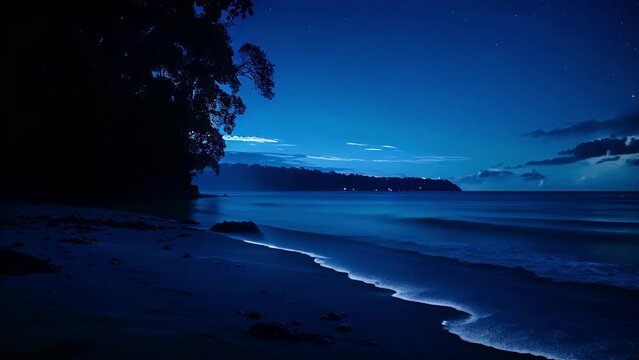 As the moon rises the bioluminescent beach comes to life offering a dreamlike experience for those who visit at midnight. .