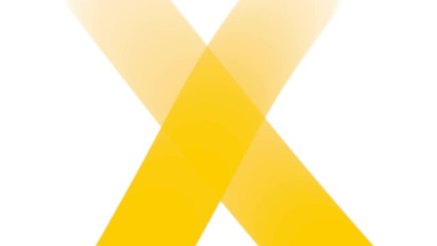 Two wide gold stripes or ribbons intersect to form a cross.