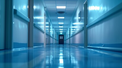 Blur image background of corridor in hospital or clinic