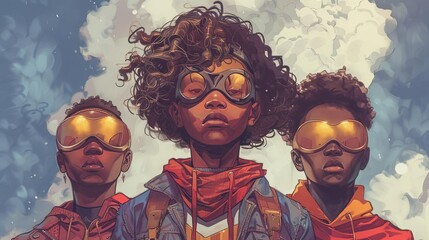 A comic book series features a trio of Black LGBTQ superheroes who fight for justice and equality in a vibrantly illustrated world