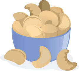 Tigela com castanhas de caju