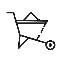 Barrow Building Wheel Line Icon