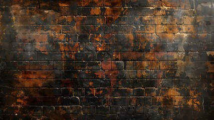 Obraz premium Old wall background with stained aged bricks