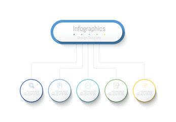 Infographic 5 options design elements for your business data. Vector Illustration.