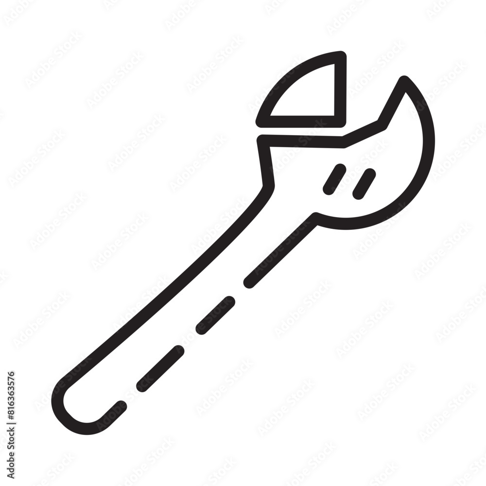 Poster Repair Tool Wrench Line Icon