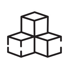 Cubes Build Tool Line Icon