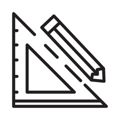 Pencil Ruler Tool Line Icon