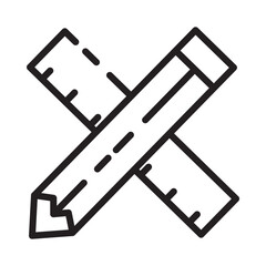 Pencil Ruler Tool Line Icon