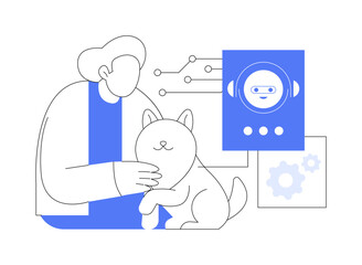 Therapeutic robot isolated cartoon vector illustrations.