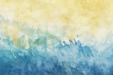 Abstract watercolor background in blue and yellow