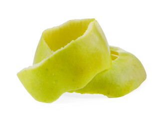 One fresh apple peel isolated on white
