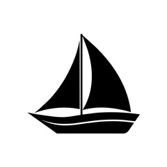 a sailboat vector silhouette isolated on a white background