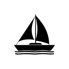 a sailboat vector silhouette isolated on a white background