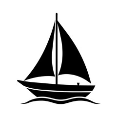 a sailboat vector silhouette isolated on a white background