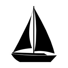 a sailboat vector silhouette isolated on a white background