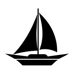 a sailboat vector silhouette isolated on a white background
