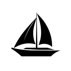 a sailboat vector silhouette isolated on a white background
