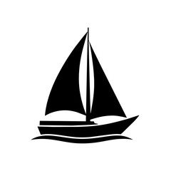 a sailboat vector silhouette isolated on a white background
