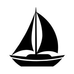 a sailboat vector silhouette isolated on a white background