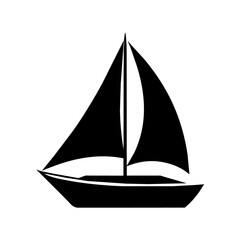 a sailboat vector silhouette isolated on a white background