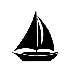 a sailboat vector silhouette isolated on a white background