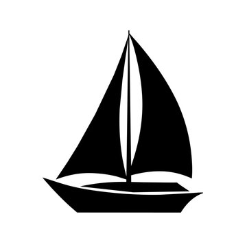 recommend clip art: a sailboat vector silhouette isolated on a white background