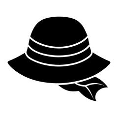 Femal hat vector art illustration black color