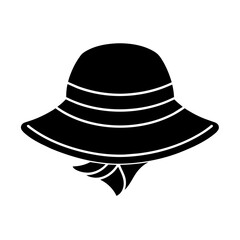 Femal hat vector art illustration black color
