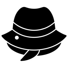 Femal hat vector art illustration black color