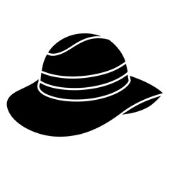 Femal hat vector art illustration black color