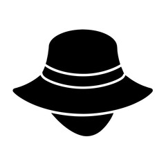 Femal hat vector art illustration black color