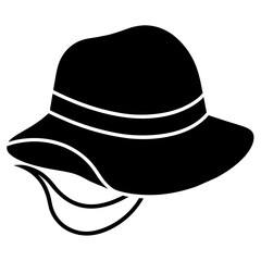 Femal hat vector art illustration black color