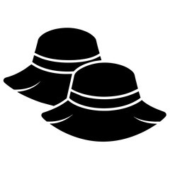 Femal hat vector art illustration black color