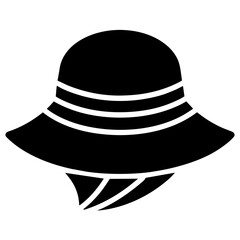 Femal hat vector art illustration black color