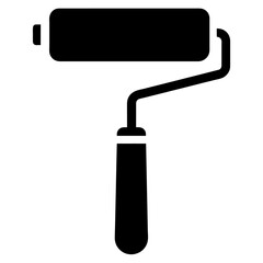 Paint roller icon vector illustration black color 