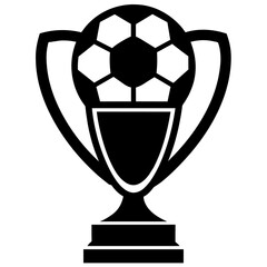 Soccer Championship Trophy Logo Design vector art illustration