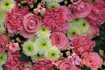 Pink wedding flowers