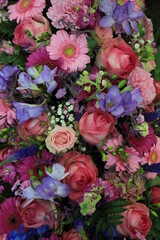 Colorful pink and purple wedding flowers