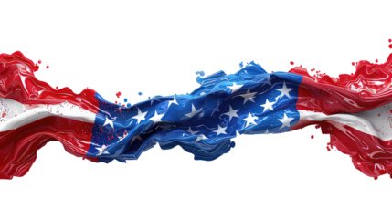 American flag border on transparent background