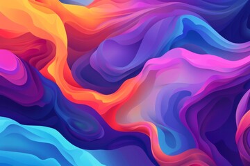 Bright abstract waves in pink and blue hues