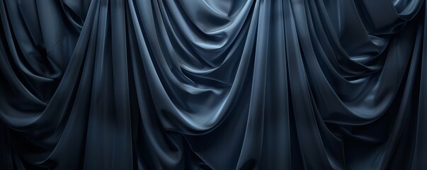 Fototapeta premium Elegant blue satin drapery background