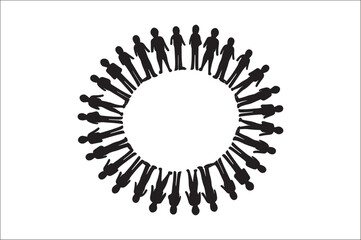 Lifecycle Stages of Life Background. Different people stand together. Flat vector illustration.