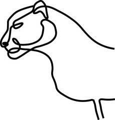 Hand drawn tiger outline vector eps