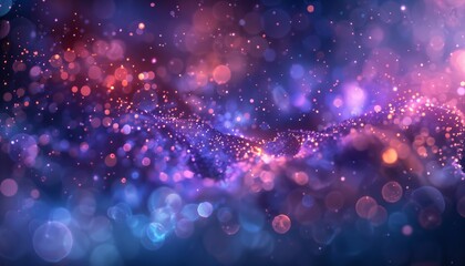 Fototapeta premium Vibrant purple and indigo bokeh swirls creating a celestial, cosmic effect for space-themed events. 